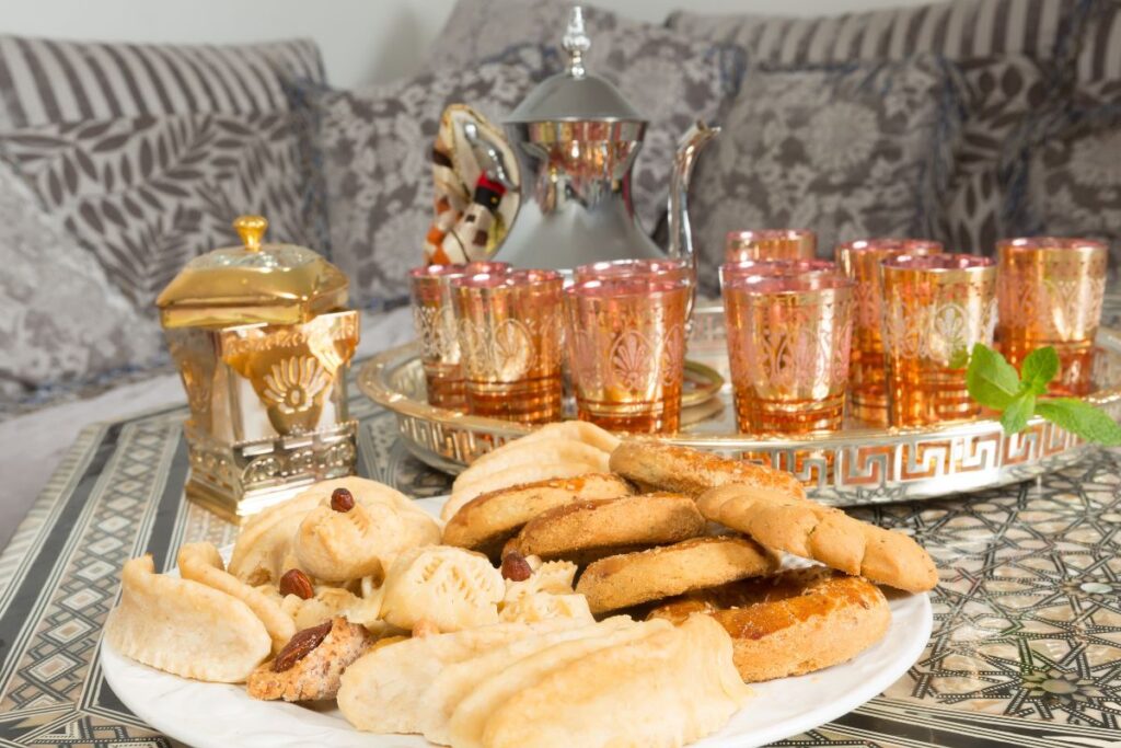 Moroccan tea with sweets
